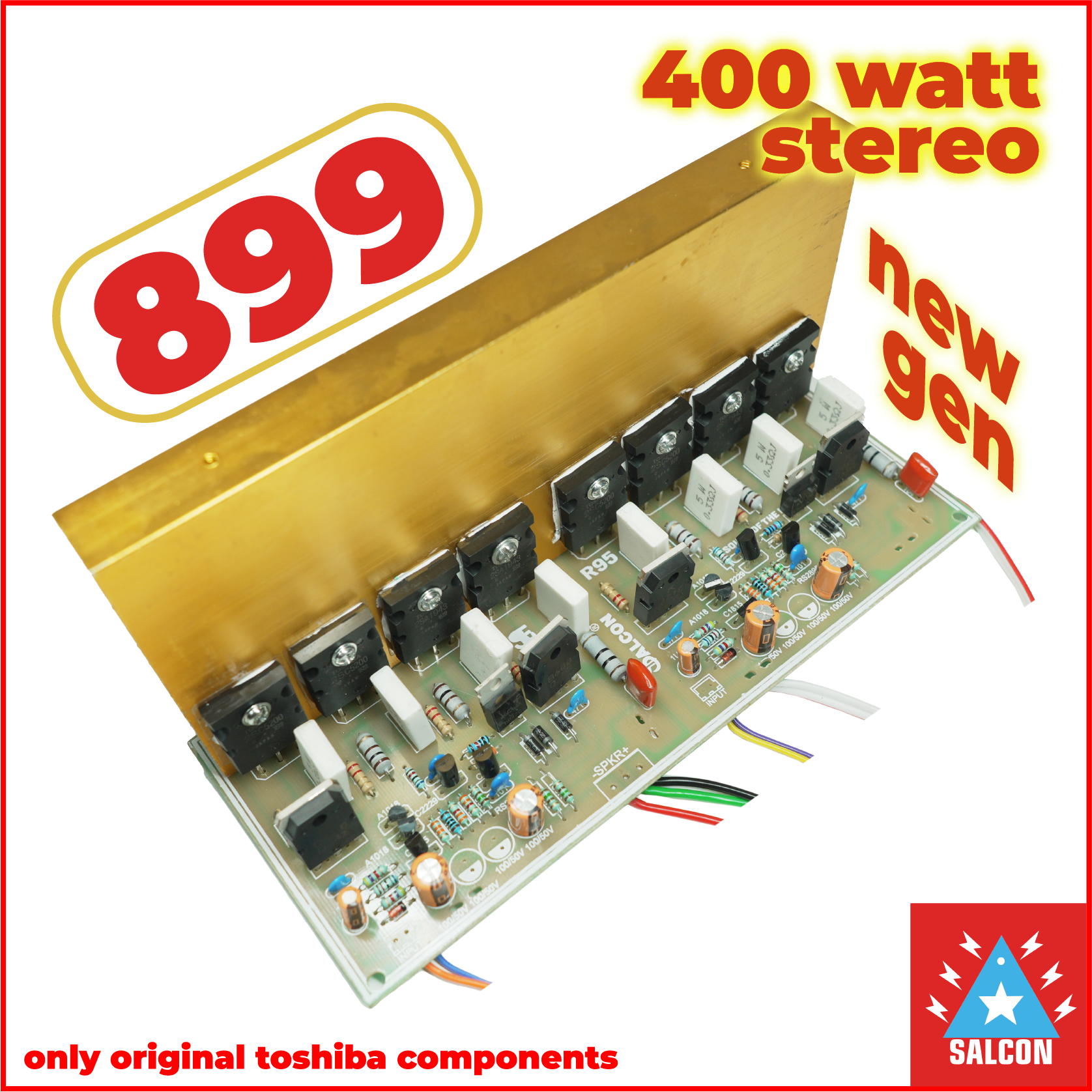 Salcon 8 Mosfet Stereo 400w  Power Amplfier Board (899)